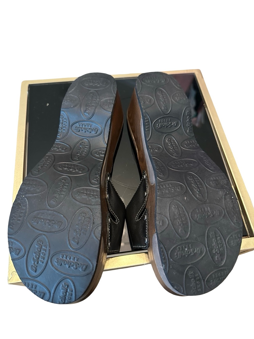 🧡 Dr. Scholl's Black and Brown Leather Backstrap Mule 🧡 - Picture 8 of 8